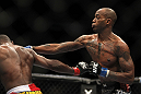 TORONTO, ON - DECEMBER 10:  (R-L) Walel Watson punches Yves Jabouin during the UFC 140 event at Air Canada Centre on December 10, 2011 in Toronto, Ontario, Canada.  (Photo by Josh Hedges/Zuffa LLC/Zuffa LLC via Getty Images)