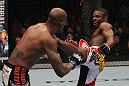 TORONTO, ON - DECEMBER 10:  (R-L) Yves Jabouin kicks Walel Watson during the UFC 140 event at Air Canada Centre on December 10, 2011 in Toronto, Ontario, Canada.  (Photo by Nick Laham/Zuffa LLC/Zuffa LLC via Getty Images)
