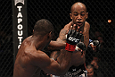 TORONTO, ON - DECEMBER 10:  (R-L) Walel Watson punches Yves Jabouin during the UFC 140 event at Air Canada Centre on December 10, 2011 in Toronto, Ontario, Canada.  (Photo by Nick Laham/Zuffa LLC/Zuffa LLC via Getty Images)