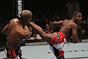 TORONTO, ON - DECEMBER 10:  (R-L) Yves Jabouin kicks Walel Watson during the UFC 140 event at Air Canada Centre on December 10, 2011 in Toronto, Ontario, Canada.  (Photo by Nick Laham/Zuffa LLC/Zuffa LLC via Getty Images)