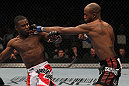 TORONTO, ON - DECEMBER 10:  (R-L) Walel Watson punches Yves Jabouin during the UFC 140 event at Air Canada Centre on December 10, 2011 in Toronto, Ontario, Canada.  (Photo by Nick Laham/Zuffa LLC/Zuffa LLC via Getty Images)