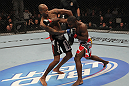 TORONTO, ON - DECEMBER 10:  (R-L) Yves Jabouin punches Walel Watson during the UFC 140 event at Air Canada Centre on December 10, 2011 in Toronto, Ontario, Canada.  (Photo by Nick Laham/Zuffa LLC/Zuffa LLC via Getty Images)