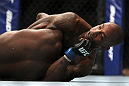 TORONTO, ON - DECEMBER 10:  (R-L) Walel Watson attempts a choke submission against Yves Jabouin during the UFC 140 event at Air Canada Centre on December 10, 2011 in Toronto, Ontario, Canada.  (Photo by Josh Hedges/Zuffa LLC/Zuffa LLC via Getty Images)