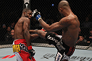 TORONTO, ON - DECEMBER 10:  (R-L) Walel Watson kicks Yves Jabouin during the UFC 140 event at Air Canada Centre on December 10, 2011 in Toronto, Ontario, Canada.  (Photo by Nick Laham/Zuffa LLC/Zuffa LLC via Getty Images)