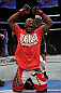 TORONTO, ON - DECEMBER 10:  Yves Jabouin reacts after defeating Walel Watson by split decision during the UFC 140 event at Air Canada Centre on December 10, 2011 in Toronto, Ontario, Canada.  (Photo by Nick Laham/Zuffa LLC/Zuffa LLC via Getty Images)