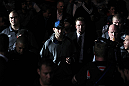 TORONTO, ON - DECEMBER 10:  Brian Ebersole enters the arena before his bout against Claude Patrick during the UFC 140 event at Air Canada Centre on December 10, 2011 in Toronto, Ontario, Canada.  (Photo by Nick Laham/Zuffa LLC/Zuffa LLC via Getty Images)