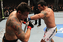 TORONTO, ON - DECEMBER 10:  (R-L) Antonio Rodrigo Nogueira punches Frank Mir during the UFC 140 event at Air Canada Centre on December 10, 2011 in Toronto, Ontario, Canada.  (Photo by Nick Laham/Zuffa LLC/Zuffa LLC via Getty Images)