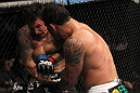 TORONTO, ON - DECEMBER 10:  (R-L) Antonio Rodrigo Nogueira lands an elbow against Frank Mir during the UFC 140 event at Air Canada Centre on December 10, 2011 in Toronto, Ontario, Canada.  (Photo by Nick Laham/Zuffa LLC/Zuffa LLC via Getty Images)