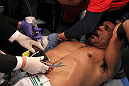 TORONTO, ON - DECEMBER 10:  Antonio Rodrigo Nogueira receives treatment from the doctors after suffering a separated shoulder against Frank Mir during the UFC 140 event at Air Canada Centre on December 10, 2011 in Toronto, Ontario, Canada.  (Photo by Nick Laham/Zuffa LLC/Zuffa LLC via Getty Images)
