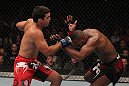 TORONTO, ON - DECEMBER 10:  (L-R) Lyoto Machida punches Jon "Bones" Jones during the UFC 140 event at Air Canada Centre on December 10, 2011 in Toronto, Ontario, Canada.  (Photo by Nick Laham/Zuffa LLC/Zuffa LLC via Getty Images)