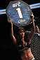 TORONTO, ON - DECEMBER 10:  UFC Octagon Girl Arianny Celeste introduces round one before the John Cholish v Mitch Clarke bout during the UFC 140 event at Air Canada Centre on December 10, 2011 in Toronto, Canada.  (Photo by Nick Laham/Zuffa LLC/Zuffa LLC)