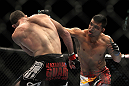 LAS VEGAS, NV - DECEMBER 30:  Efrain Escudero (right) punches Jacob Volkmann during the UFC 141 event at the MGM Grand Garden Arena on December 30, 2011 in Las Vegas, Nevada.  (Photo by Josh Hedges/Zuffa LLC/Zuffa LLC via Getty Images) *** Local Caption *** Efrain Escudero; Jacob Volkmann