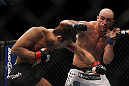 LAS VEGAS, NV - DECEMBER 30:  Sean Pierson (right) and Dong Hyun Kim (left) exchange punches during the UFC 141 event at the MGM Grand Garden Arena on December 30, 2011 in Las Vegas, Nevada.  (Photo by Josh Hedges/Zuffa LLC/Zuffa LLC via Getty Images) *** Local Caption *** Sean Pierson; Dong Hyun Kim