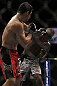 LAS VEGAS, NV - DECEMBER 30:  Danny Castillo (left) and Anthony Njokuani (right) exchange blows during the UFC 141 event at the MGM Grand Garden Arena on December 30, 2011 in Las Vegas, Nevada.  (Photo by Josh Hedges/Zuffa LLC/Zuffa LLC via Getty Images) *** Local Caption *** Danny Castillo; Anthony Njokuani