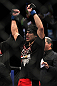 LAS VEGAS, NV - DECEMBER 30:  Danny Castillo is declared the winner in his fight against Anthony Njokuani during the UFC 141 event at the MGM Grand Garden Arena on December 30, 2011 in Las Vegas, Nevada.  (Photo by Josh Hedges/Zuffa LLC/Zuffa LLC via Getty Images) *** Local Caption *** Danny Castillo