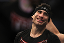 LAS VEGAS, NV - DECEMBER 30:  Danny Castillo reacts to his win over Anthony Njokuani during the UFC 141 event at the MGM Grand Garden Arena on December 30, 2011 in Las Vegas, Nevada.  (Photo by Josh Hedges/Zuffa LLC/Zuffa LLC via Getty Images) *** Local Caption *** Danny Castillo