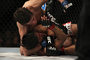 LAS VEGAS, NV - DECEMBER 30:  Jimy Hettes (top) punches Nam Phan during the UFC 141 event at the MGM Grand Garden Arena on December 30, 2011 in Las Vegas, Nevada.  (Photo by Josh Hedges/Zuffa LLC/Zuffa LLC via Getty Images) *** Local Caption *** Jimy Hettes; Nam Phan