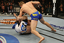 LAS VEGAS, NV - DECEMBER 30:  Alexander Gustafsson (top) attempts to finish Vladimir Matyushenko during the UFC 141 event at the MGM Grand Garden Arena on December 30, 2011 in Las Vegas, Nevada.  (Photo by Donald Miralle/Zuffa LLC/Zuffa LLC via Getty Images) *** Local Caption *** Alexander Gustafsson; Vladimir Matyushenko