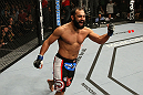 LAS VEGAS, NV - DECEMBER 30:  Johny Hendricks reacts to his knockout win over Jon Fitch during the UFC 141 event at the MGM Grand Garden Arena on December 30, 2011 in Las Vegas, Nevada.  (Photo by Donald Miralle/Zuffa LLC/Zuffa LLC via Getty Images) *** Local Caption *** Johny Hendricks