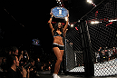 LAS VEGAS, NV - DECEMBER 30:  Arianny Celeste introduces round one during the UFC 141 event at the MGM Grand Garden Arena on December 30, 2011 in Las Vegas, Nevada.  (Photo by Josh Hedges/Zuffa LLC/Zuffa LLC via Getty Images) *** Local Caption *** Arianny Celeste