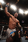 LAS VEGAS, NV - DECEMBER 30:  Alistair Overeem celebrates his victory over Brock Lesnar during the UFC 141 event at the MGM Grand Garden Arena on December 30, 2011 in Las Vegas, Nevada.  (Photo by Donald Miralle/Zuffa LLC/Zuffa LLC via Getty Images) *** Local Caption *** Alistair Overeem
