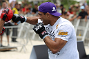 RIO DE JANEIRO, BRAZIL - JANUARY 11:  Vitor Belfort works out for the media and fans during the UFC 142 Open Workouts at Barra de Tijuca Beach on January 11, 2012 in Rio de Janeiro, Brazil.  (Photo by Josh Hedges/Zuffa LLC/Zuffa LLC via Getty Images)