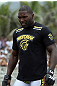 RIO DE JANEIRO, BRAZIL - JANUARY 11:  Anthony Johnson works out for the media and fans during the UFC 142 Open Workouts at Barra de Tijuca Beach on January 11, 2012 in Rio de Janeiro, Brazil.  (Photo by Josh Hedges/Zuffa LLC/Zuffa LLC via Getty Images)
