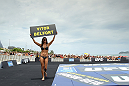RIO DE JANEIRO, BRAZIL - JANUARY 11:  UFC Octagon Girl Arianny Celeste attends the UFC 142 Open Workouts at Barra de Tijuca Beach on January 11, 2012 in Rio de Janeiro, Brazil.  (Photo by Josh Hedges/Zuffa LLC/Zuffa LLC via Getty Images)