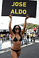 RIO DE JANEIRO, BRAZIL - JANUARY 11:  UFC Octagon Girl Chandella Powell attends the UFC 142 Open Workouts at Barra de Tijuca Beach on January 11, 2012 in Rio de Janeiro, Brazil.  (Photo by Josh Hedges/Zuffa LLC/Zuffa LLC via Getty Images)