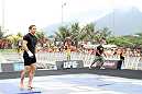 RIO DE JANEIRO, BRAZIL - JANUARY 11:  Chad Mendes works out for the media and fans during the UFC 142 Open Workouts at Barra de Tijuca Beach on January 11, 2012 in Rio de Janeiro, Brazil.  (Photo by Josh Hedges/Zuffa LLC/Zuffa LLC via Getty Images)