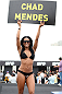 RIO DE JANEIRO, BRAZIL - JANUARY 11:  UFC Octagon Girl Chandella Powell attends the UFC 142 Open Workouts at Barra de Tijuca Beach on January 11, 2012 in Rio de Janeiro, Brazil.  (Photo by Josh Hedges/Zuffa LLC/Zuffa LLC via Getty Images)