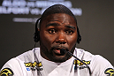 RIO DE JANEIRO, BRAZIL - JANUARY 12:  Anthony Johnson attends the final UFC 142 pre-fight press conference at the Copacabana Palace Hotel on January 12, 2012 in Rio de Janeiro, Brazil.  (Photo by Josh Hedges/Zuffa LLC/Zuffa LLC via Getty Images)