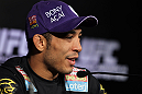 RIO DE JANEIRO, BRAZIL - JANUARY 12:  UFC Featherweight Champion Jose Aldo attends the final UFC 142 pre-fight press conference at the Copacabana Palace Hotel on January 12, 2012 in Rio de Janeiro, Brazil.  (Photo by Josh Hedges/Zuffa LLC/Zuffa LLC via Getty Images)