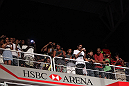 RIO DE JANEIRO, BRAZIL - JANUARY 13:  Fans pile into the upper deck of the arena before the UFC 142 Weigh In at HSBC Arena on January 13, 2012 in Rio de Janeiro, Brazil.  (Photo by Josh Hedges/Zuffa LLC/Zuffa LLC via Getty Images)