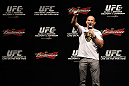 RIO DE JANEIRO, BRAZIL - JANUARY 13:  UFC Heavyweight Champion Junior dos Santos interacts with fans during a Q&A session before the UFC 142 Weigh In at HSBC Arena on January 13, 2012 in Rio de Janeiro, Brazil.  (Photo by Josh Hedges/Zuffa LLC/Zuffa LLC via Getty Images)