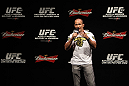 RIO DE JANEIRO, BRAZIL - JANUARY 13:  UFC Heavyweight Champion Junior dos Santos interacts with fans during a Q&A session before the UFC 142 Weigh In at HSBC Arena on January 13, 2012 in Rio de Janeiro, Brazil.  (Photo by Josh Hedges/Zuffa LLC/Zuffa LLC via Getty Images)