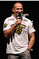 RIO DE JANEIRO, BRAZIL - JANUARY 13:  UFC Heavyweight Champion Junior dos Santos interacts with fans during a Q&A session before the UFC 142 Weigh In at HSBC Arena on January 13, 2012 in Rio de Janeiro, Brazil.  (Photo by Josh Hedges/Zuffa LLC/Zuffa LLC via Getty Images)