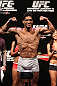 RIO DE JANEIRO, BRAZIL - JANUARY 13:  Thiago Tavares weighs in during the UFC 142 Weigh In at HSBC Arena on January 13, 2012 in Rio de Janeiro, Brazil.  (Photo by Josh Hedges/Zuffa LLC/Zuffa LLC via Getty Images)