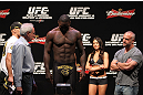 RIO DE JANEIRO, BRAZIL - JANUARY 13:  Anthony Johnson weighs in during the UFC 142 Weigh In at HSBC Arena on January 13, 2012 in Rio de Janeiro, Brazil.  (Photo by Josh Hedges/Zuffa LLC/Zuffa LLC via Getty Images)