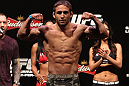 RIO DE JANEIRO, BRAZIL - JANUARY 13:  Chad Mendes weighs in during the UFC 142 Weigh In at HSBC Arena on January 13, 2012 in Rio de Janeiro, Brazil.  (Photo by Josh Hedges/Zuffa LLC/Zuffa LLC via Getty Images)