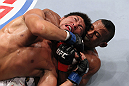 RIO DE JANEIRO, BRAZIL - JANUARY 14:  Yuri Alcantara (Bottom) chokes Michihiro Omigawa (Top) in a featherweight bout during UFC 142 at HSBC Arena on January 14, 2012 in Rio de Janeiro, Brazil.  (Photo by Josh Hedges/Zuffa LLC/Zuffa LLC via Getty Images)