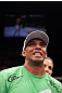 RIO DE JANEIRO, BRAZIL - JANUARY 14:  Edson Barboza celebrates after knocking out Terry Etim in a lightweight bout during UFC 142 at HSBC Arena on January 14, 2012 in Rio de Janeiro, Brazil.  (Photo by Josh Hedges/Zuffa LLC/Zuffa LLC via Getty Images)