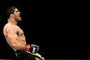 RIO DE JANEIRO, BRAZIL - JANUARY 14:  Rousimar Palhares celebrates after defeating Mike Massenzio in a middleweight bout during UFC 142 at HSBC Arena on January 14, 2012 in Rio de Janeiro, Brazil.  (Photo by Josh Hedges/Zuffa LLC/Zuffa LLC via Getty Images)