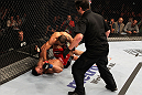 RIO DE JANEIRO, BRAZIL - JANUARY 14:  Jose Aldo punches Chad Mendes on the ground in a featherweight bout during UFC 142 at HSBC Arena on January 14, 2012 in Rio de Janeiro, Brazil.  (Photo by Josh Hedges/Zuffa LLC/Zuffa LLC via Getty Images)