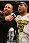 RIO DE JANEIRO, BRAZIL - JANUARY 14:  Jose Aldo (R) celebrates after defeating Chad Mendes in a featherweight bout during UFC 142 at HSBC Arena on January 14, 2012 in Rio de Janeiro, Brazil.  (Photo by Josh Hedges/Zuffa LLC/Zuffa LLC via Getty Images)