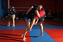 NASHVILLE, TN - JANUARY 18:  Pat Barry works out for the media during the UFC on FX open workouts at the Nashville MMA Gym on January 18, 2012 in Nashville, Tennessee.  (Photo by Josh Hedges/Zuffa LLC/Zuffa LLC via Getty Images)