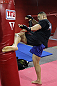 NASHVILLE, TN - JANUARY 18:  Pat Barry works out for the media during the UFC on FX open workouts at the Nashville MMA Gym on January 18, 2012 in Nashville, Tennessee.  (Photo by Josh Hedges/Zuffa LLC/Zuffa LLC via Getty Images)