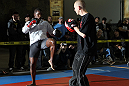 NASHVILLE, TN - JANUARY 18:  Melvin Guillard works out for the media during the UFC on FX open workouts at the Nashville MMA Gym on January 18, 2012 in Nashville, Tennessee.  (Photo by Josh Hedges/Zuffa LLC/Zuffa LLC via Getty Images)