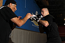 NASHVILLE, TN - JANUARY 18:  Josh Neer works out for the media during the UFC on FX open workouts at the Nashville MMA Gym on January 18, 2012 in Nashville, Tennessee.  (Photo by Josh Hedges/Zuffa LLC/Zuffa LLC via Getty Images)