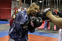 NASHVILLE, TN - JANUARY 18:  Mike Easton works out for the media during the UFC on FX open workouts at the Nashville MMA Gym on January 18, 2012 in Nashville, Tennessee.  (Photo by Josh Hedges/Zuffa LLC/Zuffa LLC via Getty Images)